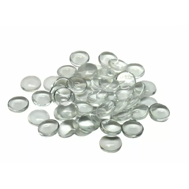 50 Transparent Round Cabochons - Clear Glass Dome Sealed Flatback -14mm - J15077