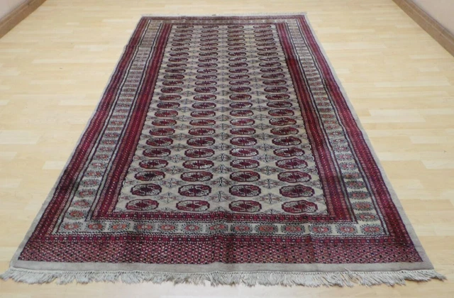 Large Bokhara Oriental CARPET RUG HAND MADE Vintage  Fine weave Wool 9ft 1 x 5ft