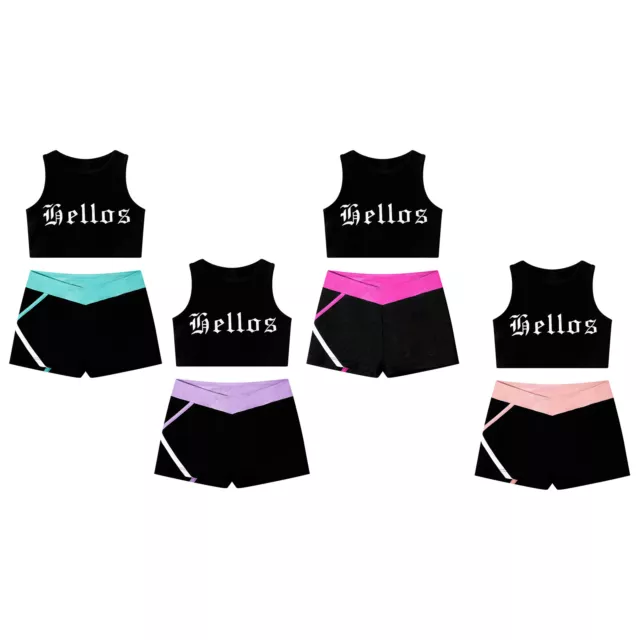 Set top senza maniche tuta reggiseno per bambine abiti ginnastica esercizio yoga