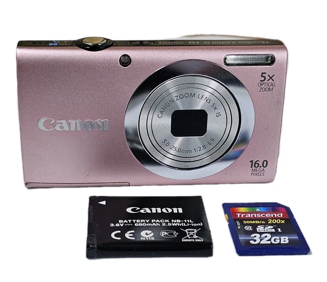 CANON POWERSHOT A2400 IS 16.0MP Digital Camera Pink 5x Zoom