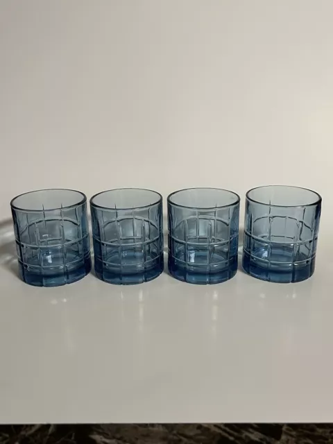 Anchor Hocking Flat Denim Blue Ice Tea Glasses - Set of 4