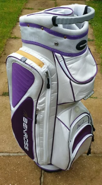 Benross Jewel Pearl Women's Golf Trolley / Cart Bag In White And Purple 14 Way