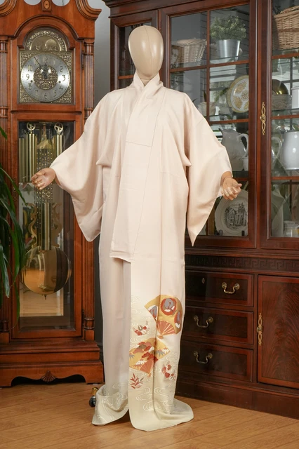 Dear Vanilla Japanese Silk Tomesode Kimono Women's Authentic Japan Made Vintage