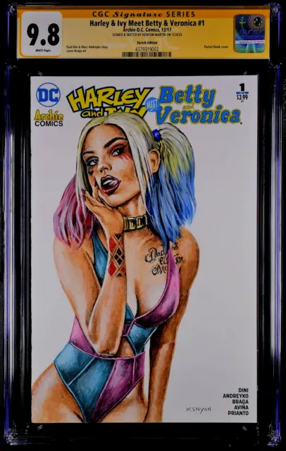 Harley & Ivy Meet Betty & Veronica #1 Cgc Ss 9.8 Original Art Sketch Batman Dc