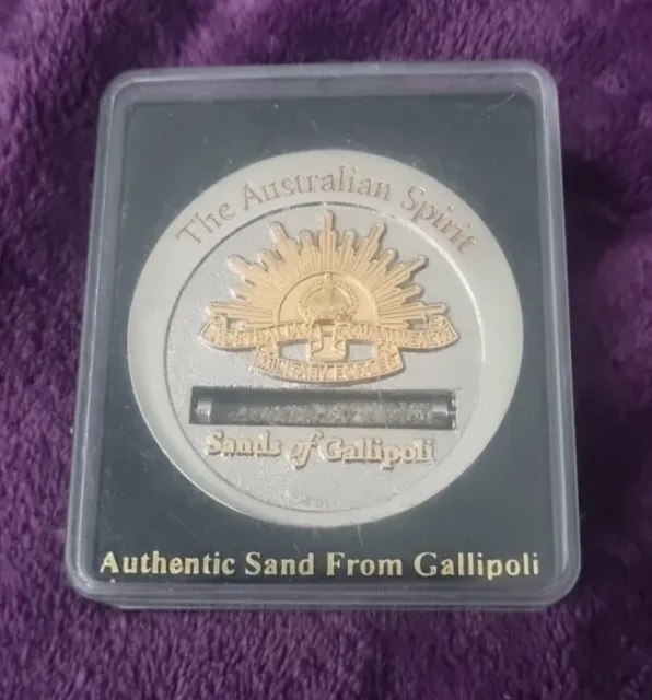 Sands of Gallipoli - Beneath the Sea In  - badge medal Vile of Gallipoli sand