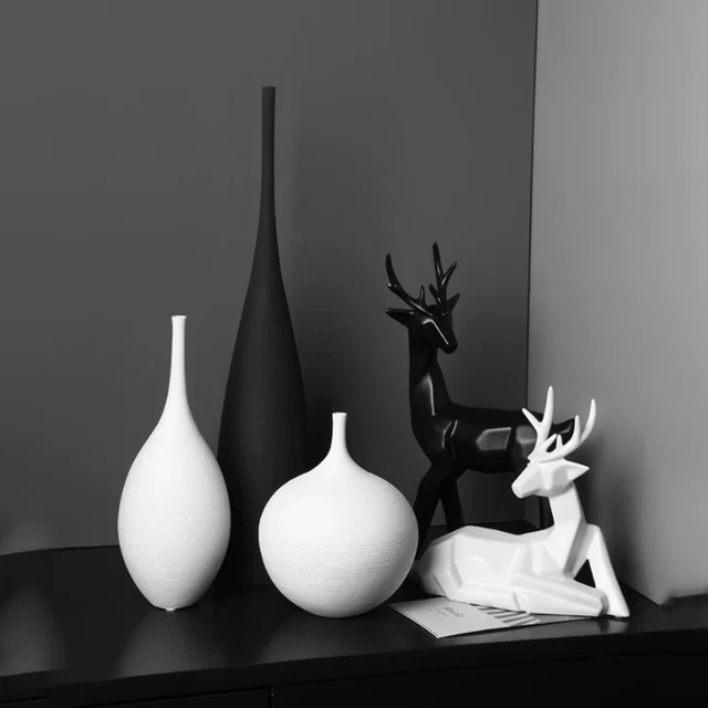 6 modèles vase en céramique Nordic Style noir blanc