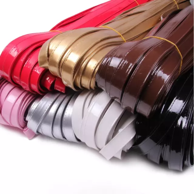 5M Faux Leather Ribbon Metallic Shiny PU Tape Sewing Trimming Edging DIY Crafts