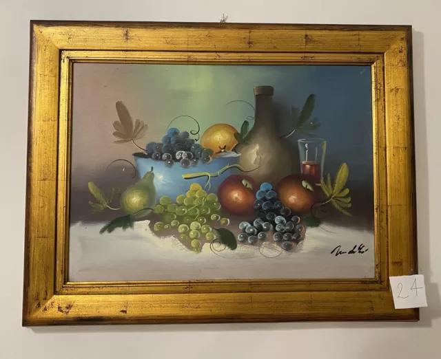 Quadro Olio Su Tela Natura Morta Misure 87x67