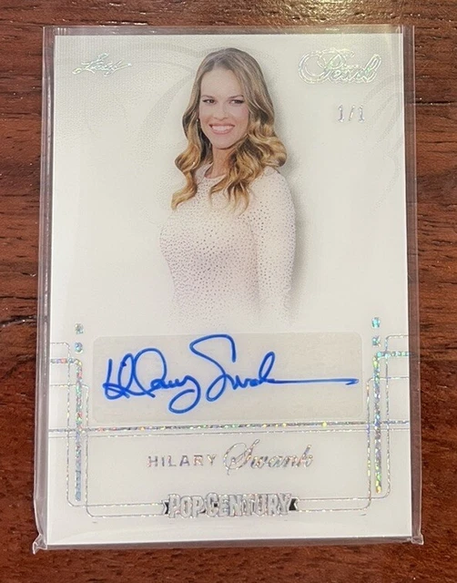 🔥 2024 LEAF Pop Century Pearl Hilary Swank Auto 1/1 Autograph Oscars 🔥