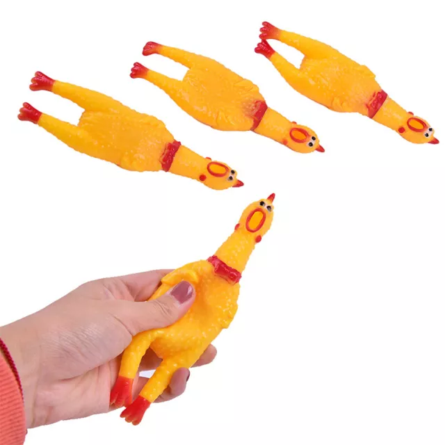 1 PIEZA Gadgets Perro Novedad Amarillo Goma Pollo Mascota Juguete Novedad Screaming.di