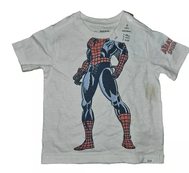 NWT Baby Gap x Marvel Comics SPIDER-MAN Short Sleeve t-shirt Boys Size 2 Years