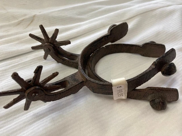 Antique Mexican Early 1800s 6" Hand Forged Iron Spur Set