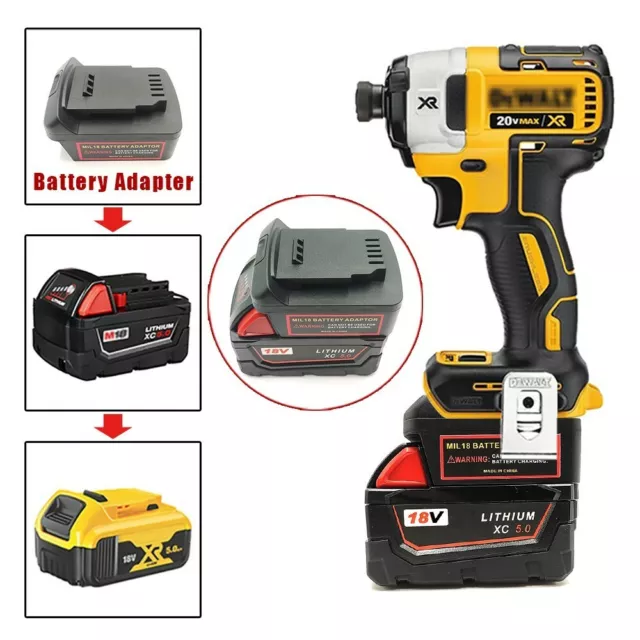 Batteria Adattatore Convertitore for Milwaukee.M18/18V Per for Dewalt 18V