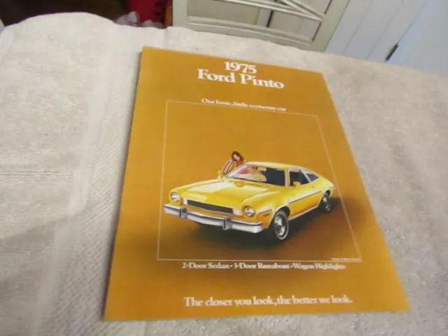 Vintage 1975 Ford Pinto OEM Dealer New Car Sales Brochure NOS