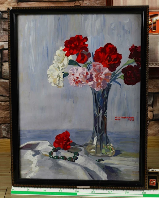 Paula Dittberner (Nacido antes De 1900) Gouache Pintura Antiguo 1915 Nouveau
