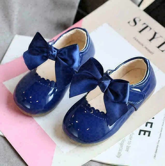 Bambini Bambine Fiocco A Nastro Spagnolo Festa Di Matrimonio Brevetto Bambini Scarpe Da Toodler 5