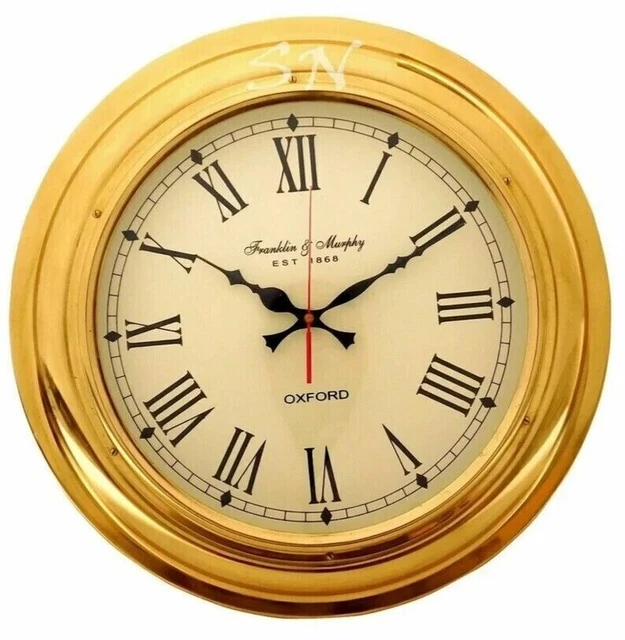17& NAUTICAL BRASS Wall Clock Made For Franklin & Murphy Ship's Beach