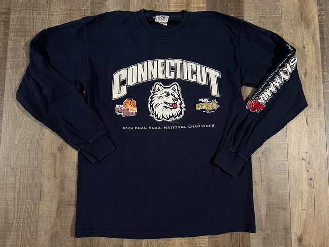 2004 UConn Huskies Dual National Champions Long Sleeve Shirt SIZE LARGE