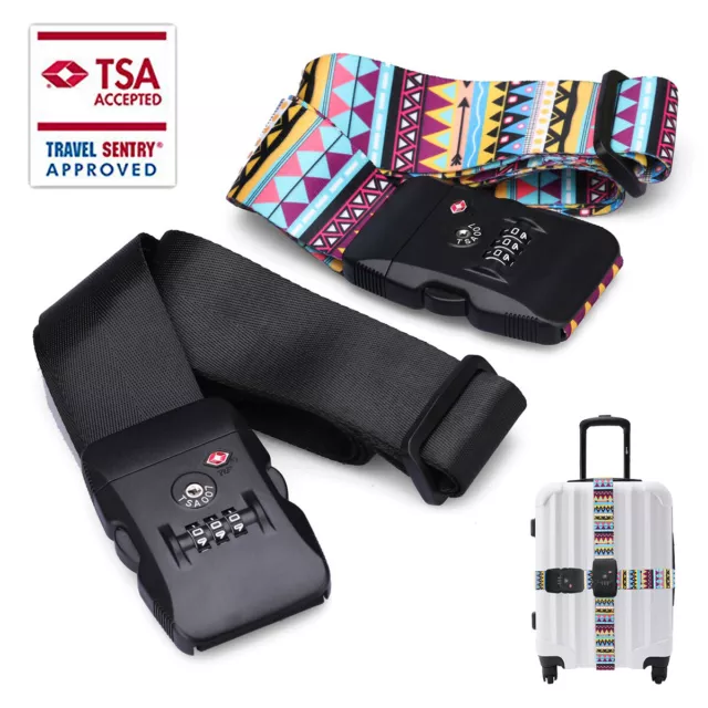 Superior Strength Luggage Strap with TSA Combination Lock Suitcase Baggage Belt