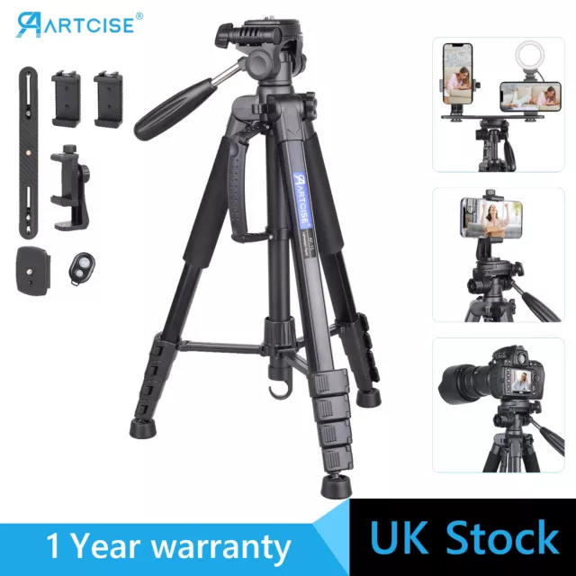 Large Camera Tripod Aluminium Professional Heavy Duty Pan Head DSLR Travel