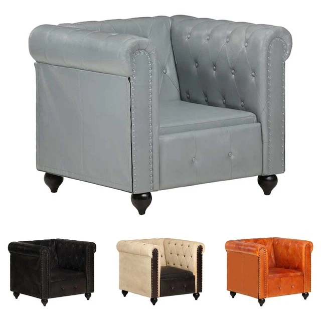 Chesterfield Sessel Echtleder Clubsessel Relaxsessel mehrere Auswahl vidaXL