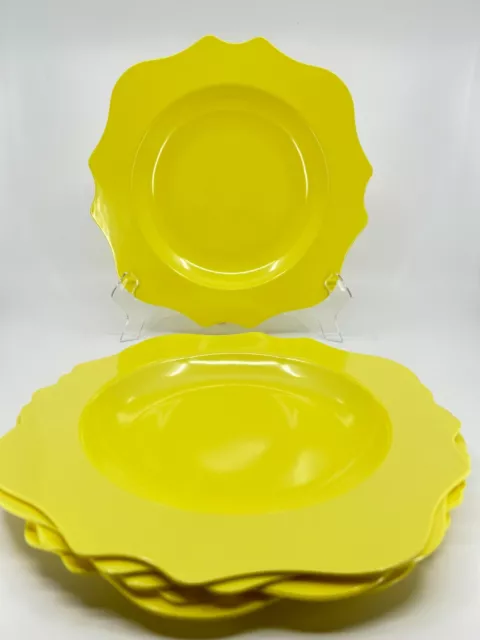 Set  of 6 REAL SIMPLE Yellow Indoor/Outdoor 10” Melamine Plates