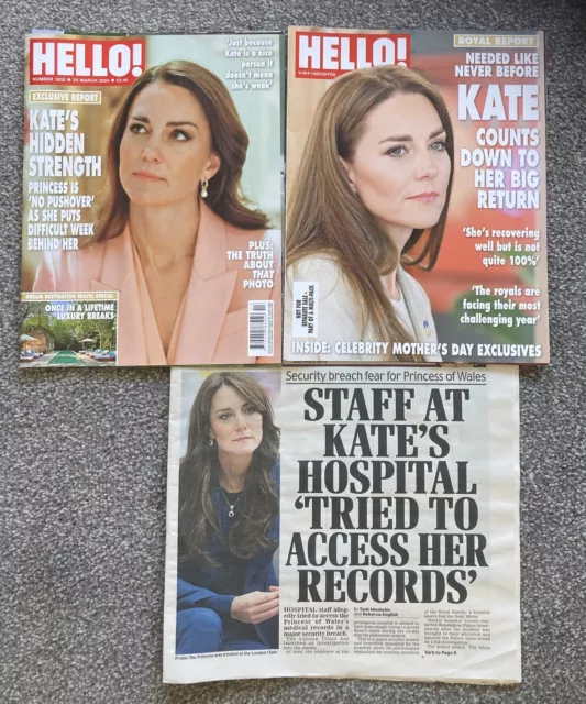 Hello Magazine  & UK News Article/clippings  Kate Middleton Prince William 2024