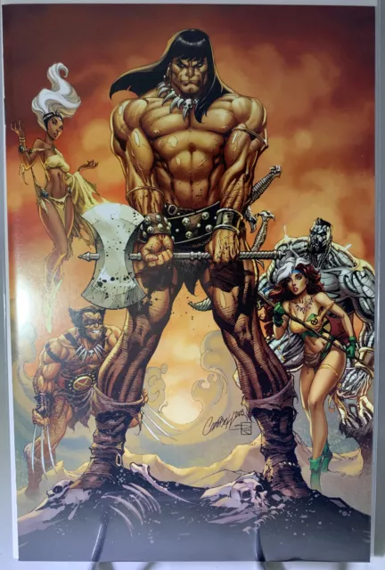 Conan 1 J Scott Campbell Virgin Variant NM+ Awesome X-Men Cameo Cover! Wolverine