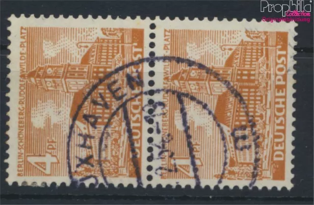 Briefmarken Berlin (West) 1949 Mi 43sP senkrechtes Paar gestempelt (9965369