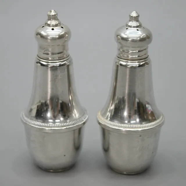 Vintage Sterling Silver Weighted Salt & Pepper Shakers Glass Lining Set Duchin