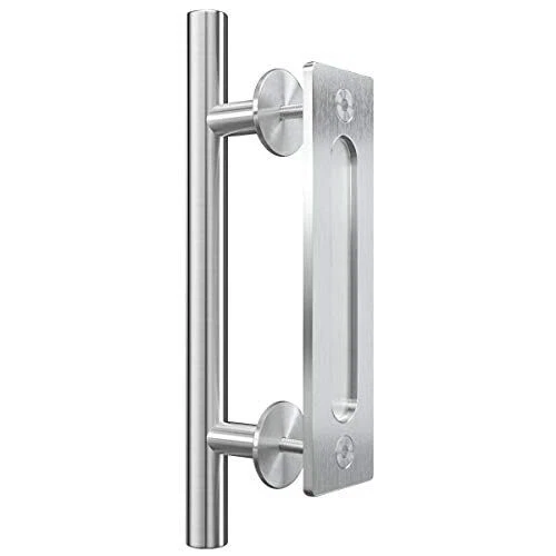 12 Inch Sliding Barn Door Handle Pull And Flush Hardware Set Solid Cast Iron