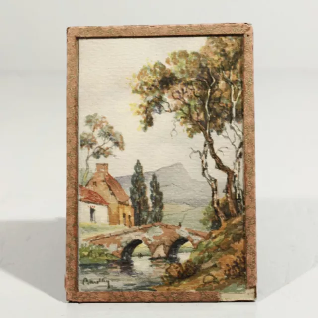 Aquarelle sur papier paysage par Maurice Barré Jules Dayez signée Barday XXème