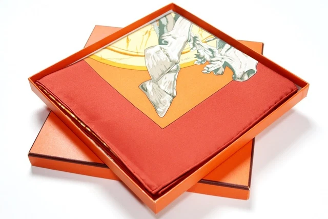 Hermes Scarf CARRES La Fontaine De Bartholdi Fountain 90 Silk 100 With Box Go66