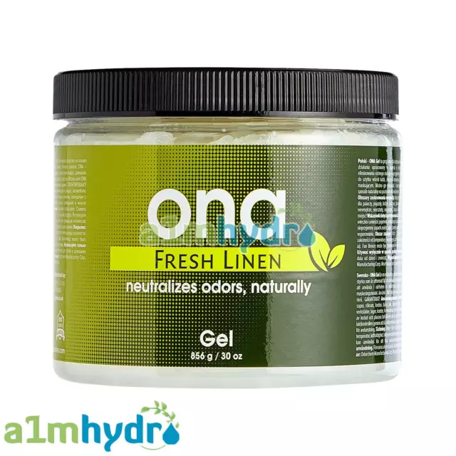 Ona Gel Fresh Linen 1 Litre 1L Natural Odour Control Eliminator Hydroponics