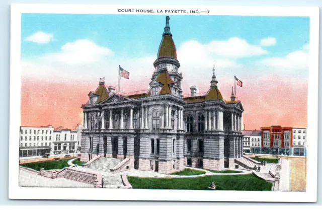 Court House La Fayette Indiana Vintage Postcard C65