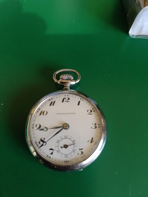 Montre Gousset Ancienne Lip Chronomètre à Restaurer - Mécanique, Argentée, 5 Cm - Ne Démarre Pas