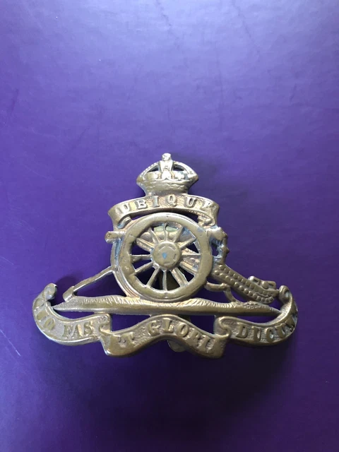 ROYAL ARTILLERY REGIMENT brass cap badge All Original Military ...