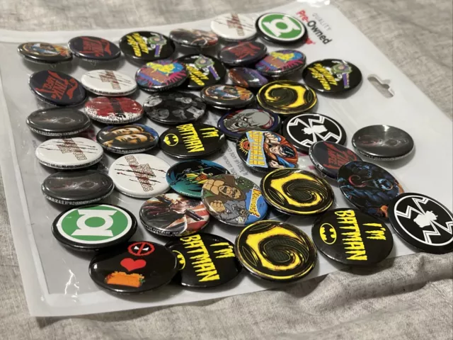 VIDEO GAME MOVIE TV Promo PIN Huge Lot 40 Pins! Batman, Deadpool, Rampage, Joust 2