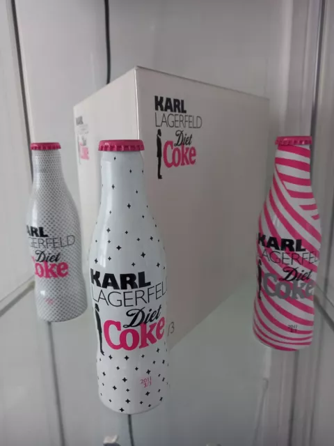 Karl Lagerfeld Diet Coke designer boxed 3 bottle set 2011
