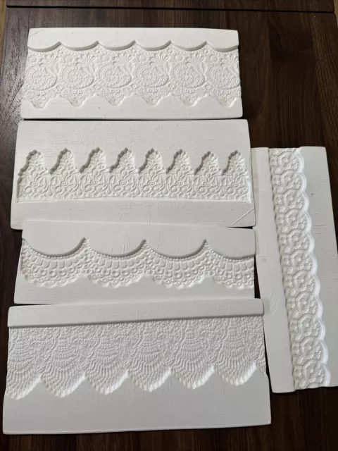 Lot of 5 Lace Mat Mold Pattern Fondant Mould Sugarcraft Diy Cake Decorating Tool