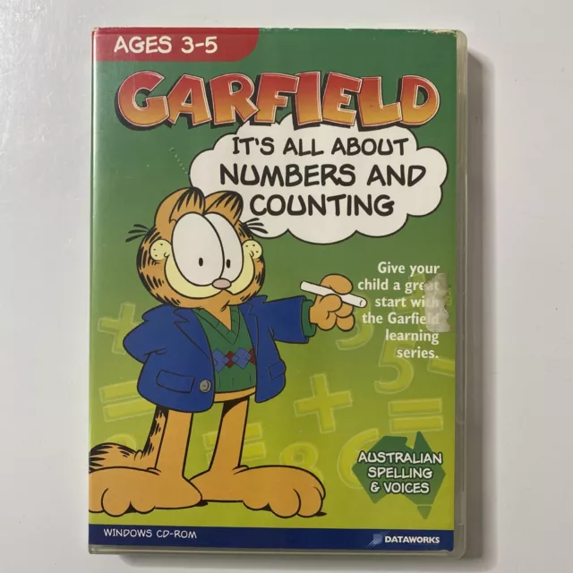 Garfield Numbers & Counting (Windows) PC CD ROM Computer Video Game, Education