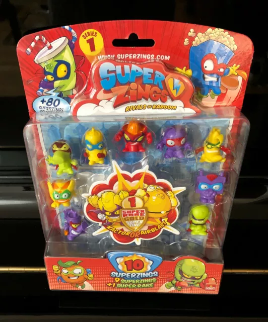 Superzings Series 1 Pack 10 Figurines Figures Rare Gold Kactor Or Airblast