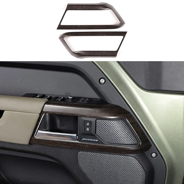 Oak Grain Inner Door Handle Cover Trim 2pcs For Land Rover Defender 90 2020-2024