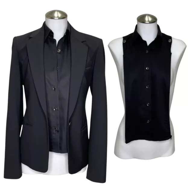 New DICKEY Compatible with Veronica Beard Blazer Black Button Down Shirt