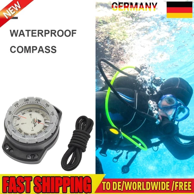VRHN Kompass zum Tauchen im Freien, 50 m, elastisches Seil, wasserdicht, mit leu