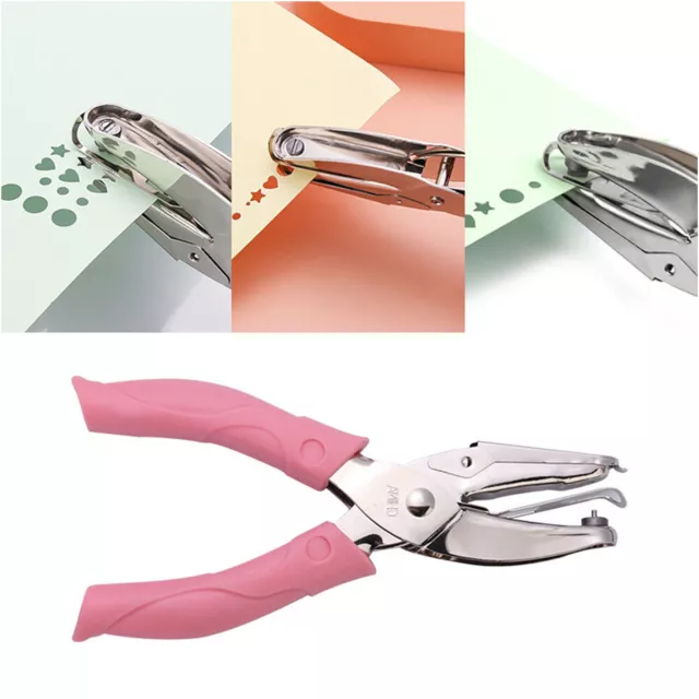 Circle/Heart/Star Shaped Metal Hole Punch pliers Soft Grip Paper Hand Puncher A 2