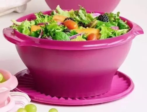 Tupperware Servalier Salad Large Serving Bowl Dark Teal 17 Cup NEW