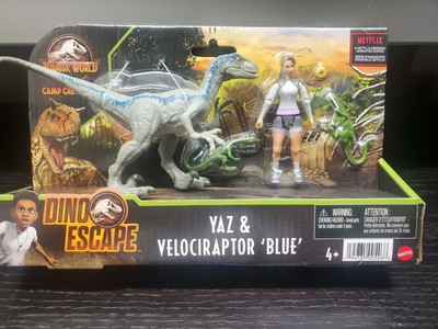 jurassic world camp cretaceous velociraptor blue toy