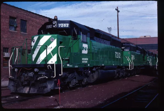 Original Rail Slide - BN Burlington Northern 7282+Denver CO 11-28-1981