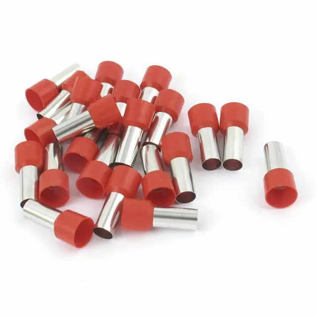 20 Pcs Wire Crimp Connector Terminal Insulated Ferrule Tube Red E25-16 4AWG ✦KD